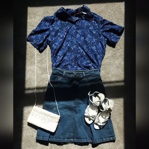 Crazy Horse/ Liz Claiborne Short Sleeve Blue Button Down